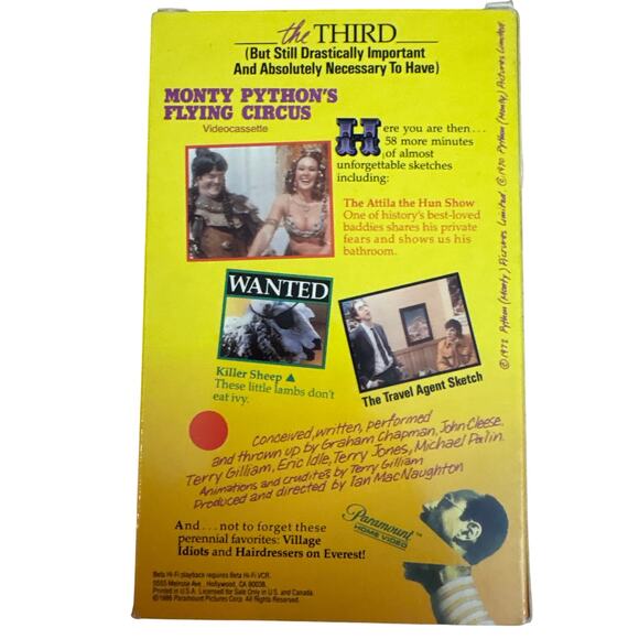 Monty Pythons Flying Circus Betamax Tape the Third 3 Paramount video 1986 Vtg - Picture 3 of 4